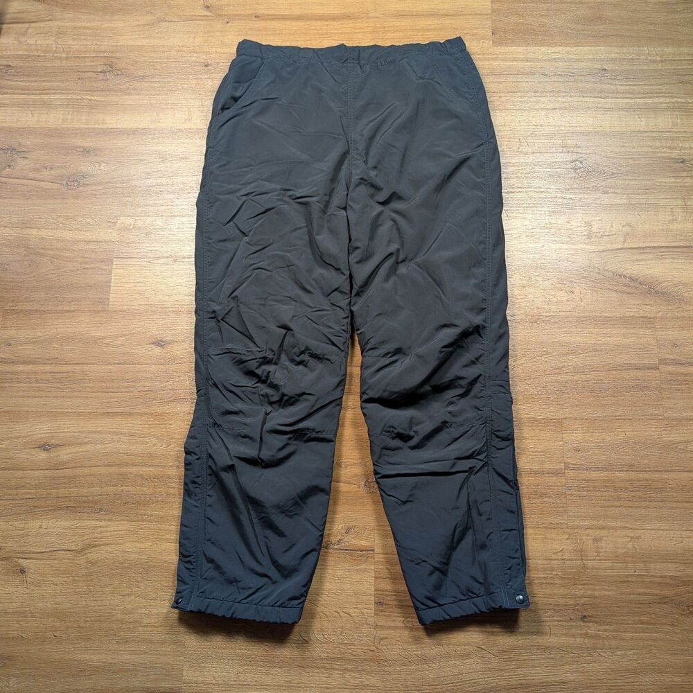 Vintage LL BEAN Thinsulate Nylon Insulated Snow Ski Pants Women Size Large Black